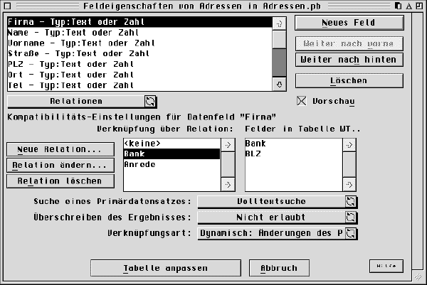 Der Dialog Feldeigenschaften