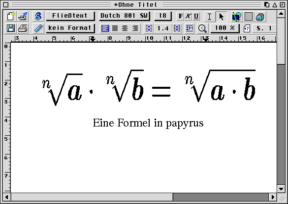 Eine Formel in papyrus